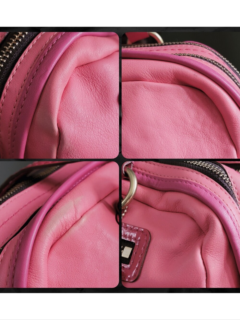 Coach 13382 Bonnie Satchel Pink Colorblock Leather Shoulder Bag Y2K - Picture 11 of 16